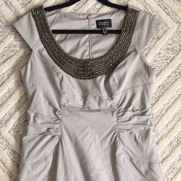 Adriana Papell gray cocktail dress- never worn - Picture 4 of 6